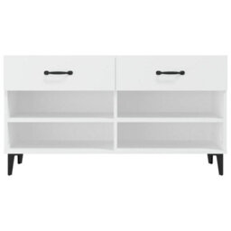 Berkfield Shoe Cabinet White 102X35X55 Cm Engineered Wood - thumbnail 6
