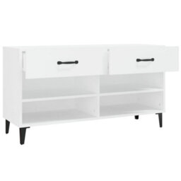 Berkfield Shoe Cabinet White 102X35X55 Cm Engineered Wood - thumbnail 7