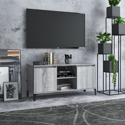 Berkfield Tv Cabinet With Metal Legs Grey Sonoma 103.5X35X50 Cm - image 1