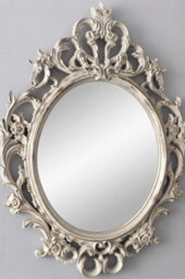 Deenz Ornate Baroque Wall Hanging Mirror White Rustic Oval Vintage Plastic Framed Elegant Living Room Furniture Large 69X48X3.5Cm - thumbnail 5