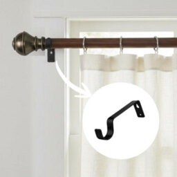 2X Black Colour Heavy Duty Metal Curtain Pole Brackets 28mm Wall Support By Homeelabador - thumbnail 4