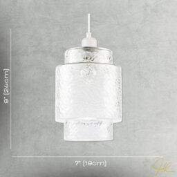 Happy Homewares Clear Layered Glass Cylinder Pendant Light Shade With Tiered Design - thumbnail 7