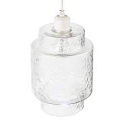 Happy Homewares Clear Layered Glass Cylinder Pendant Light Shade With Tiered Design - thumbnail 3