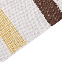 Beliani Handwoven Cotton Rag Rug 80 X 150 Cm Beige Brown Stripes - thumbnail 5