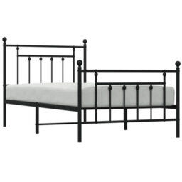 Berkfield Metal Bed Frame With Headboard And Footboard Black 100X190 Cm - thumbnail 4