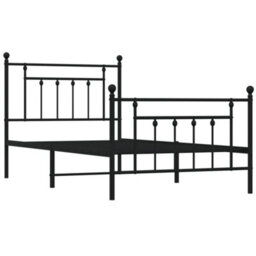 Berkfield Metal Bed Frame With Headboard And Footboard Black 100X190 Cm - thumbnail 5