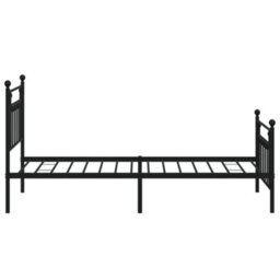 Berkfield Metal Bed Frame With Headboard And Footboard Black 100X190 Cm - thumbnail 7
