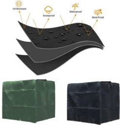 Water Tank Cover, Ibc Cover For 1000L Tank, Dustproof, Uv Resistant, Rainproof, 120X100X116Cm (Green) - thumbnail 2
