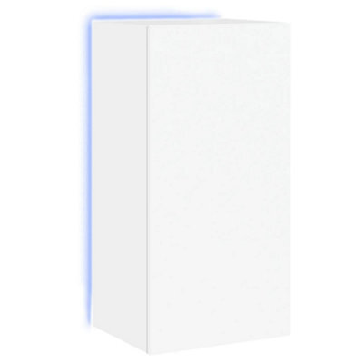 Berkfield Durable Tv Wall Cabinet With Led Lights White 40.5X35X80 Cm - image 1