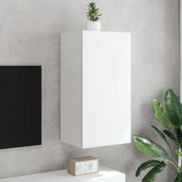 Berkfield Durable Tv Wall Cabinet With Led Lights White 40.5X35X80 Cm - thumbnail 4