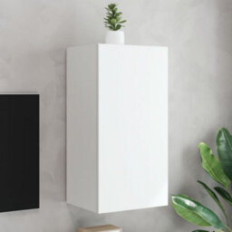 Berkfield Durable Tv Wall Cabinet With Led Lights White 40.5X35X80 Cm - thumbnail 2
