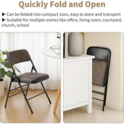 New Deluxe Steel Folding Office Chair With Fabric Padded Seat And Backrest - thumbnail 4