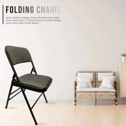 New Deluxe Steel Folding Office Chair With Fabric Padded Seat And Backrest - thumbnail 5