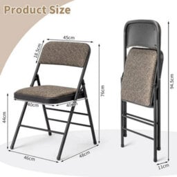 New Deluxe Steel Folding Office Chair With Fabric Padded Seat And Backrest - thumbnail 2