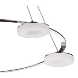 Luminosa Lighting Luminosa Nimbus Pendant 5 Light 25W Led 3000K, 2200Lm, Polished Chrome/frosted Acrylic - thumbnail 7