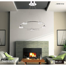 Luminosa Lighting Luminosa Nimbus Pendant 5 Light 25W Led 3000K, 2200Lm, Polished Chrome/frosted Acrylic - thumbnail 5