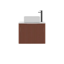Royal Bathrooms Avenza 600mm Terracotta Clay Wall Hung Bathroom Countertop Vanity Unit 1 Drawer With Elena Basin - thumbnail 6