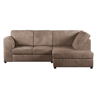 Furnishings For Less UK Luxor Coffee Jumbo Cord 4 Seater Corner Sofa Right Hand Facing - Full Back