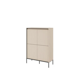 Arte Modern Trend  Highboard Cabinet (H830mm W980mm D400mm) - Sand Beige With Black Legs - thumbnail 2