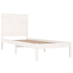Berkfield Bed Frame White Solid Wood 75X190 Cm 2Ft6 Small Single - thumbnail 4