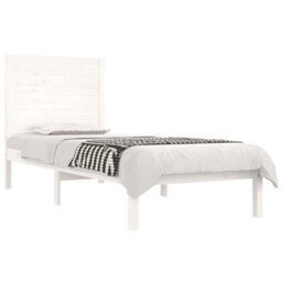 Berkfield Bed Frame White Solid Wood 75X190 Cm 2Ft6 Small Single - thumbnail 3
