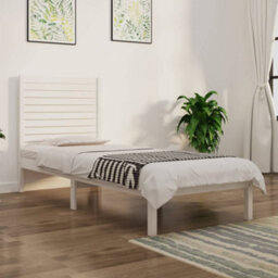 Berkfield Bed Frame White Solid Wood 75X190 Cm 2Ft6 Small Single - thumbnail 1