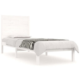 Berkfield Bed Frame White Solid Wood 75X190 Cm 2Ft6 Small Single - thumbnail 2