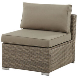 Beliani Garden Corner Sofa With Table 6 Seater Belvedere Pe Rattan Brown - thumbnail 8