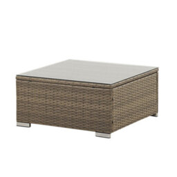 Beliani Garden Corner Sofa With Table 6 Seater Belvedere Pe Rattan Brown - thumbnail 9