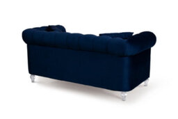 Chesterfield Sofa With Acrylic Feet In Navy Blue Velvet 2 Seater Sofa - thumbnail 6