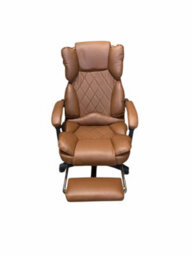 Brown Executive Leather Office Chair Diamond Stitches - thumbnail 2
