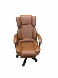 Brown Executive Leather Office Chair Diamond Stitches - thumbnail 5