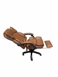 Brown Executive Leather Office Chair Diamond Stitches - thumbnail 4