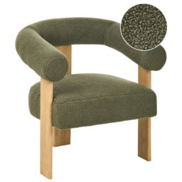 Beliani Armchair Ilbro Boucle Green/ Light Brown