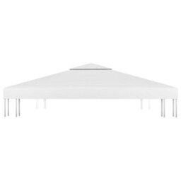 Walplus 2-Tier Gazebo Top Cover 310 Gm 3X3 M White - thumbnail 3