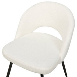 Beliani Set Of 2 Dining Chairs Onaga Boucle White - thumbnail 8