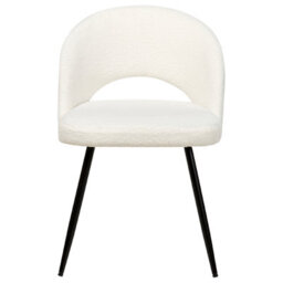 Beliani Set Of 2 Dining Chairs Onaga Boucle White - thumbnail 5