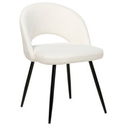 Beliani Set Of 2 Dining Chairs Onaga Boucle White - thumbnail 6