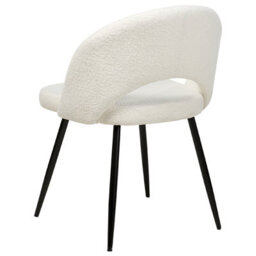 Beliani Set Of 2 Dining Chairs Onaga Boucle White - thumbnail 7