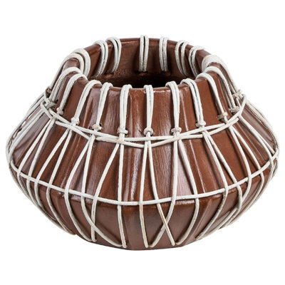 Beliani Decorative Vase Kluet Ceramic 22 Cm Brown - image 1