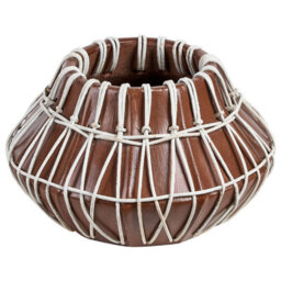 Beliani Decorative Vase Kluet Ceramic 22 Cm Brown - thumbnail 1