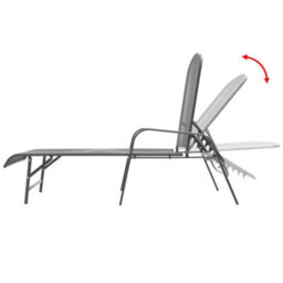 Vidaxl Sun Lounger Steel Anthracite - thumbnail 2