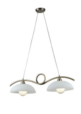 Luminosa Lighting Luminosa Halley 2 Light Straight Bar Pendant Ceiling Light Brown 76X30X24Cm - image 1