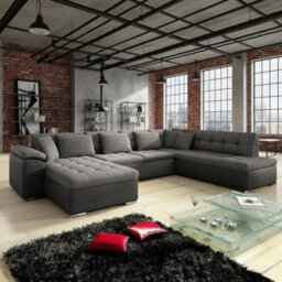 Niko Bis U Shaped Fold Out Corner Sofa Bed For Living Room With Storage Melange Grey And Grey Left