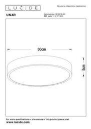 Lucide Unar 36W Led Flush Light 300 mm Matt Gold - thumbnail 5