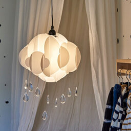 Valuelights Children's White Rain Cloud Ceiling Light Shade With Acrylic Jewel Raindrop Droplets (D)30Cm - thumbnail 5