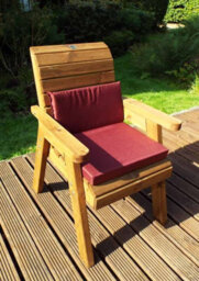 Charles Taylor Trading Six Seater Circular Table Set With Cushions - W280 X D280 X H98 - Fully Assembled - Burgundy - thumbnail 5