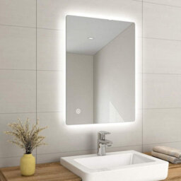 Emke Illuminated Led Bathroom Mirror With Demister Pad Wall Mounted Dimmable Led Bathroom Mirror, 800X600mm - thumbnail 1