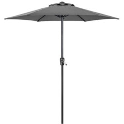 Christow 2M Parasol Sun Shade Umbrella Steel With Crank - Grey - thumbnail 1
