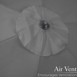 Christow 2M Parasol Sun Shade Umbrella Steel With Crank - Grey - thumbnail 5